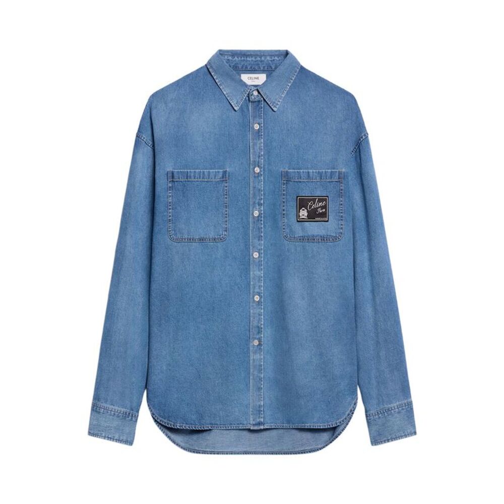 Celine Men Cotton Denim Shirt